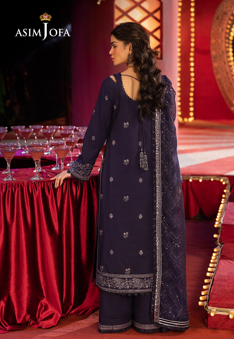 Asim Jofa | Luxury Festive Rejoice | AJLFF-03 XS Navy Blue Silk