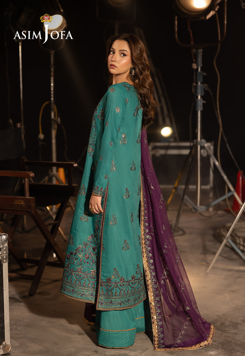 Asim Jofa | Festive Opulence | AJFO-08 XL Sea Green Silk