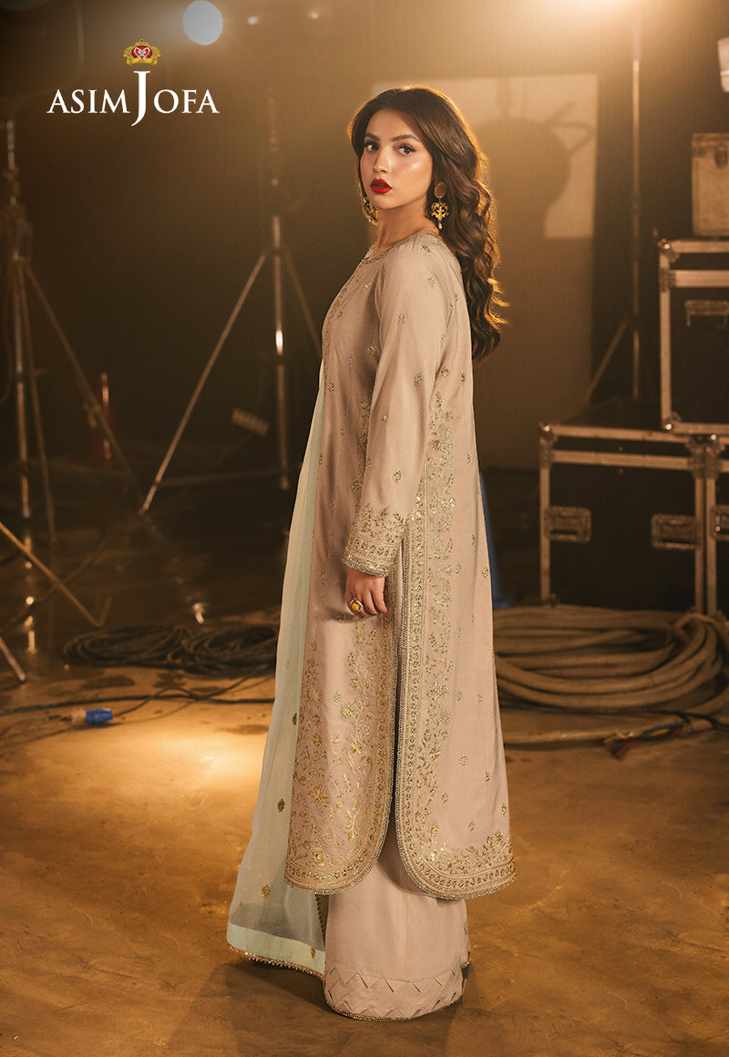 Asim Jofa | Festive Collection 25 | AJLF-13 Custom Size Beige Boski Silk