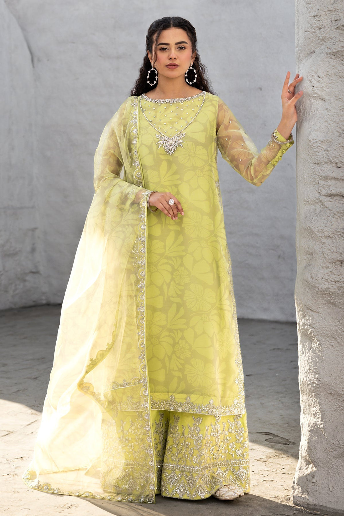 Charizma | Festive Pret | CMA-5-012 S Lime Organza
