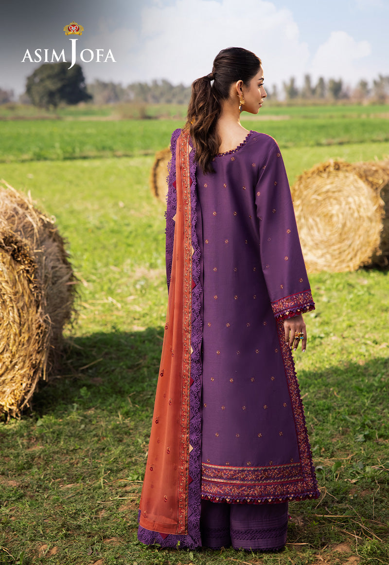 Asim Jofa | Luxury Lawn 25 | AJELL-13 XS Deep Purple Lawn