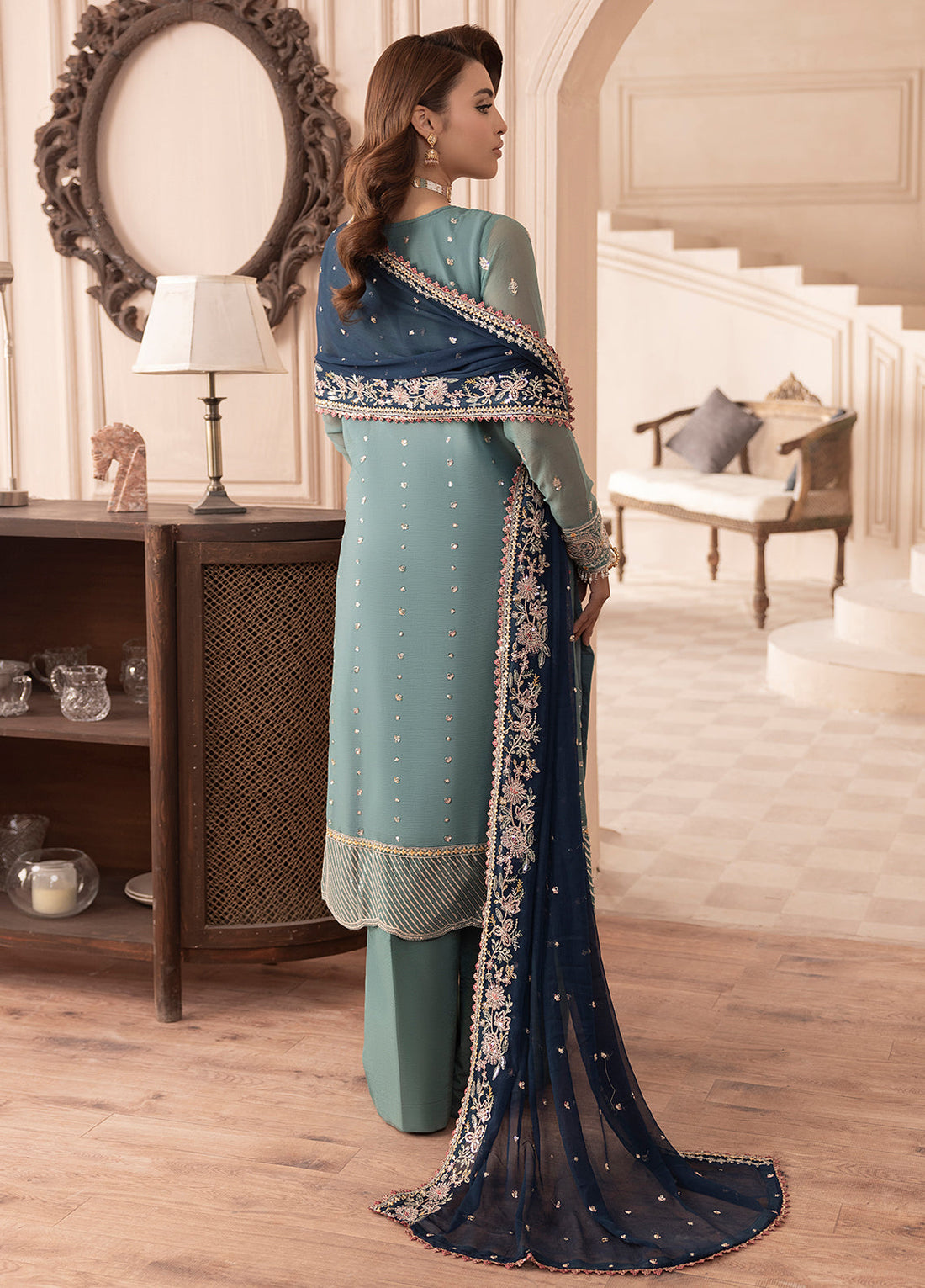 Sahane | Elyssa Festive Chiffon | ELYSSA XS Gray Chiffon