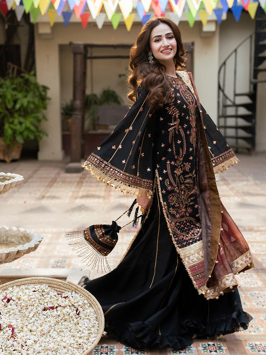 Salitex | Signature Festive Chiffon | SUNW6NO025UT M Black Khaddi Net