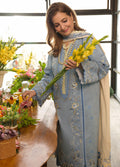 Sahane | In Laws in Lawn Eid Edit | CT-21007 Luna Custom Size Light Gray Lawn