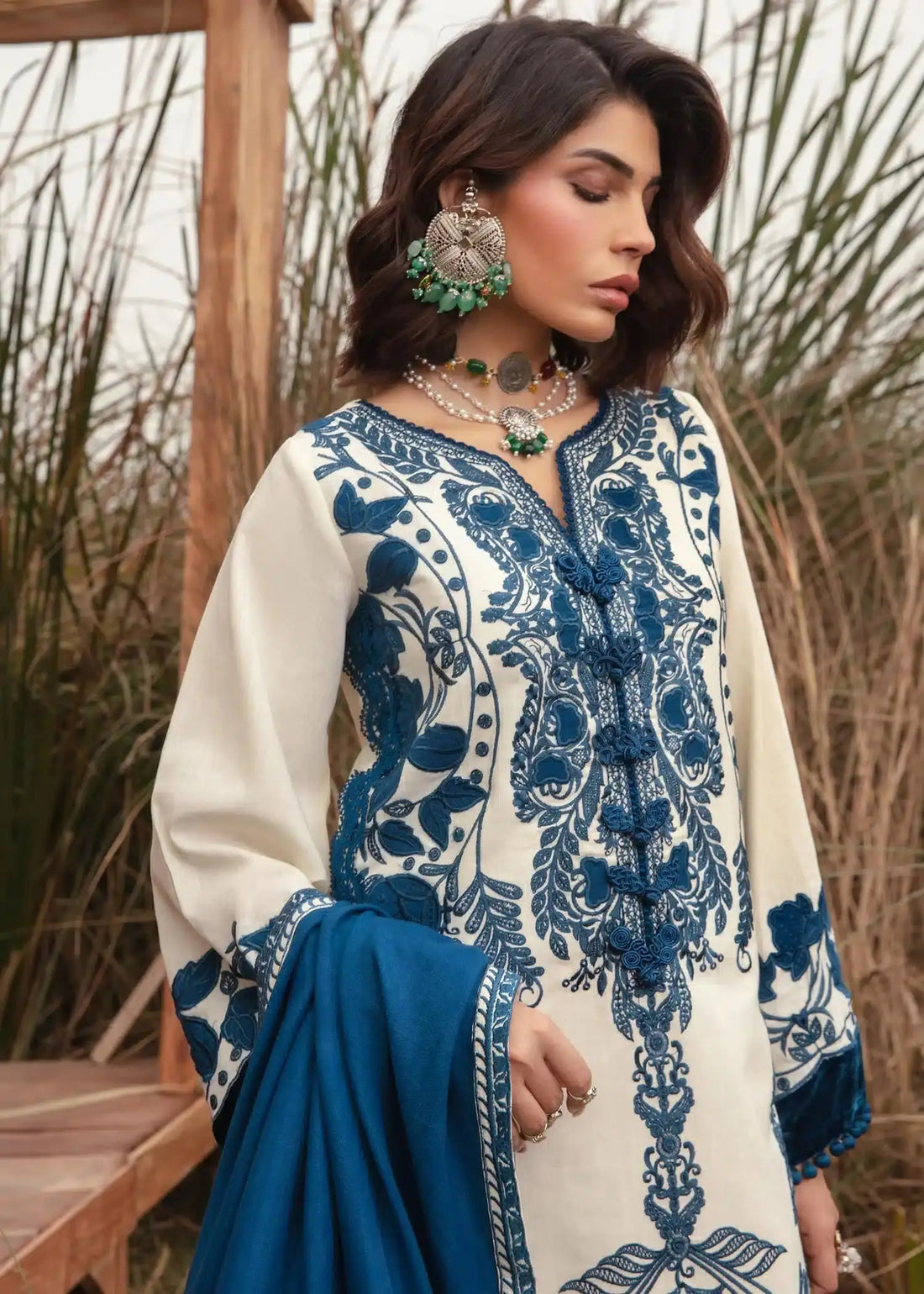 Saira Shakira | Raya Winter Stitched 23 | Pearl - Pakistani Designer Dress - by Saira Shakira | Type: Luxury - 100% Original at Saira Sultan