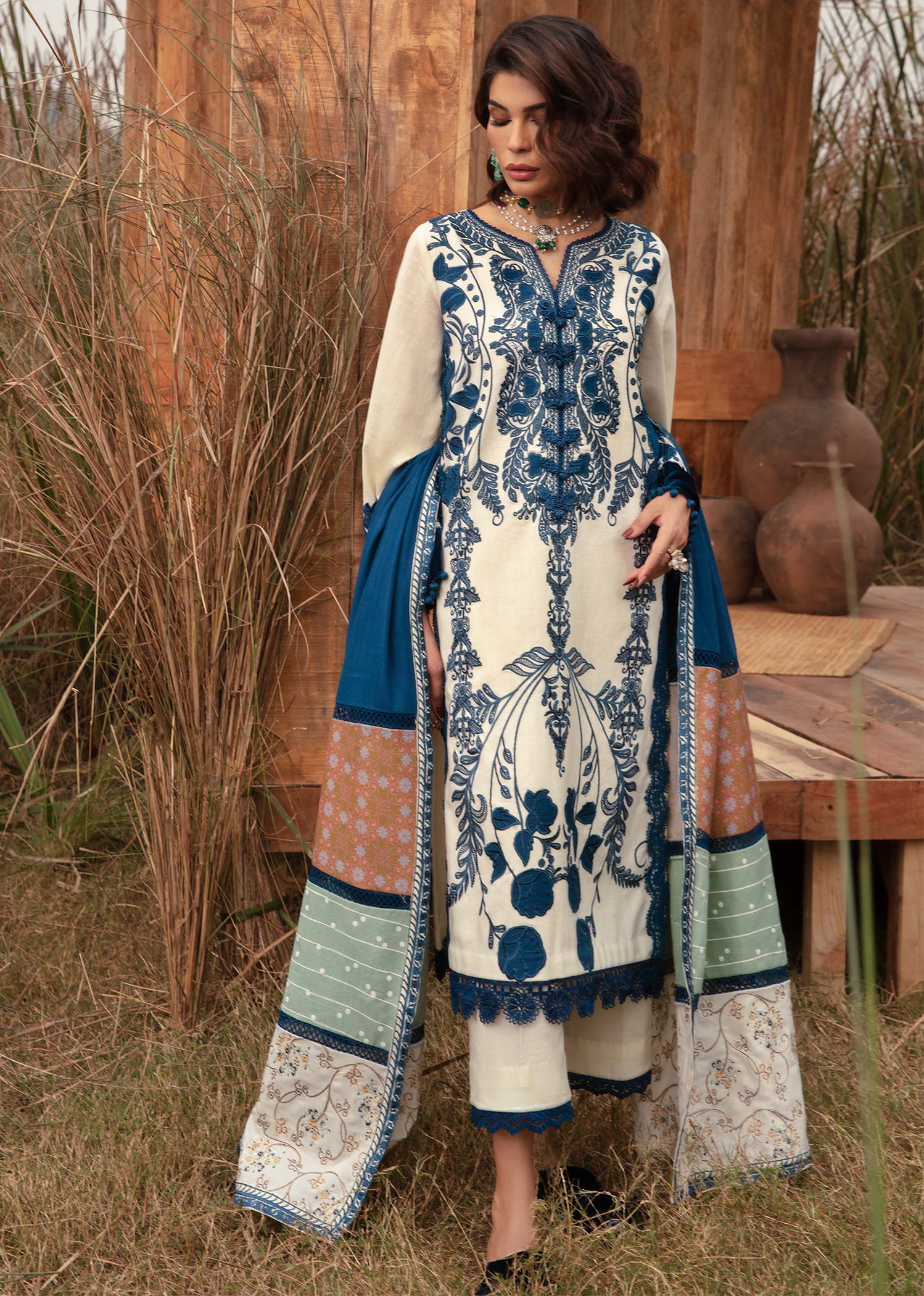Saira Shakira | Raya Winter Stitched 23 | Pearl - Pakistani Designer Dress - by Saira Shakira | Type: Luxury - 100% Original at Saira Sultan