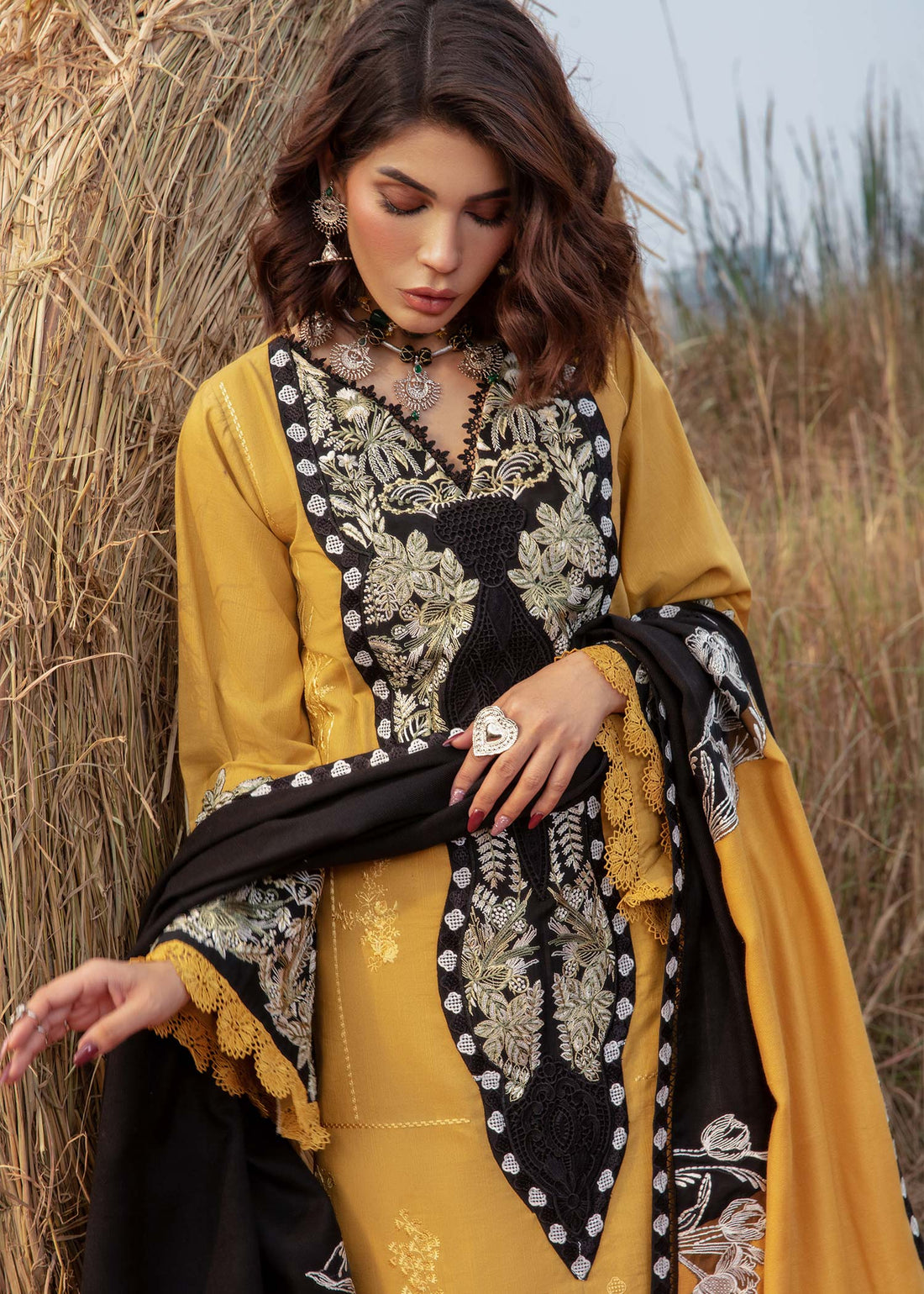 Saira Shakira | Raya Winter Stitched 23 | Amber - Pakistani Designer Dress - by Saira Shakira | Type: Luxury - 100% Original at Saira Sultan