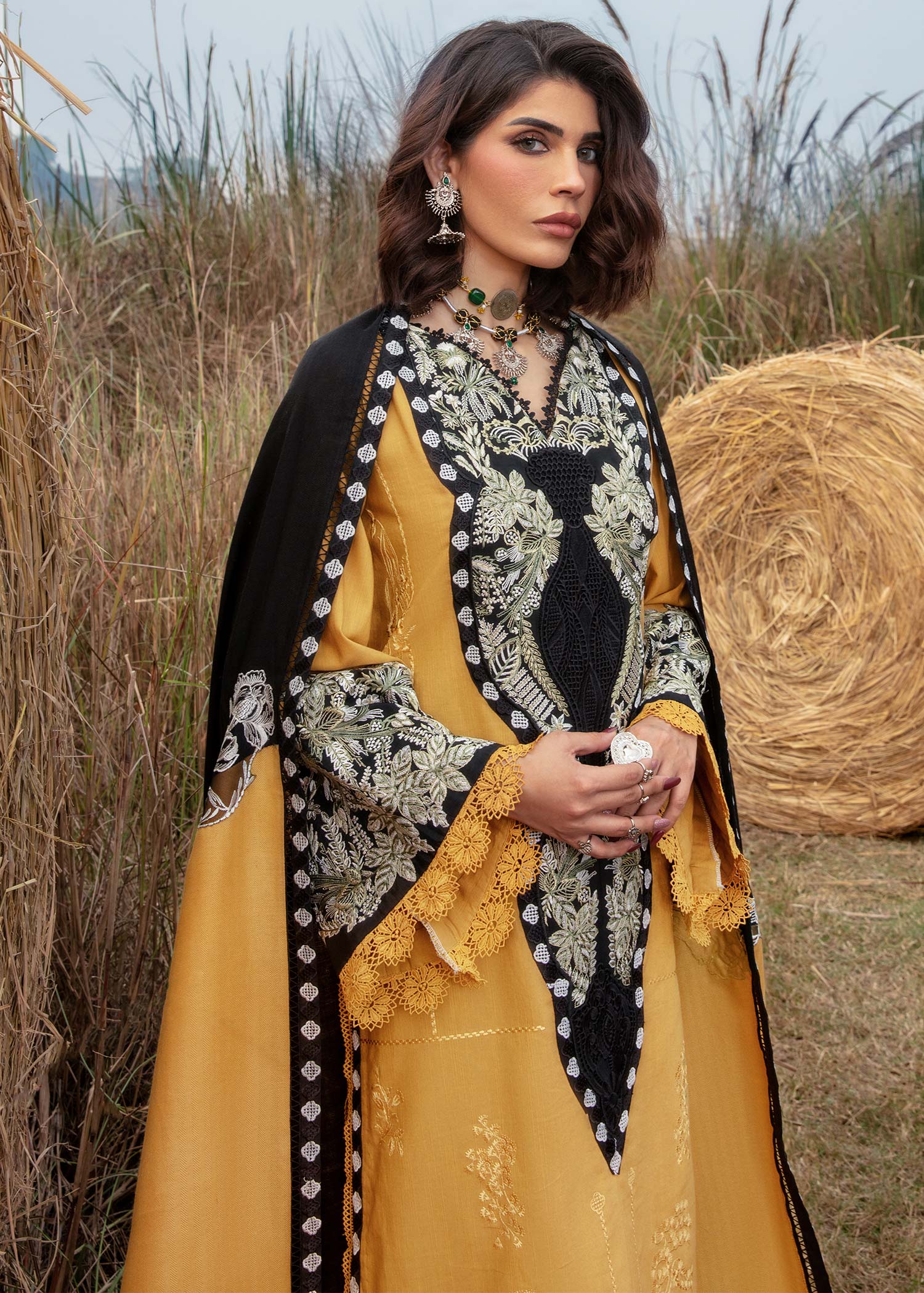 Saira Shakira | Raya Winter Stitched 23 | Amber - Pakistani Designer Dress - by Saira Shakira | Type: Luxury - 100% Original at Saira Sultan