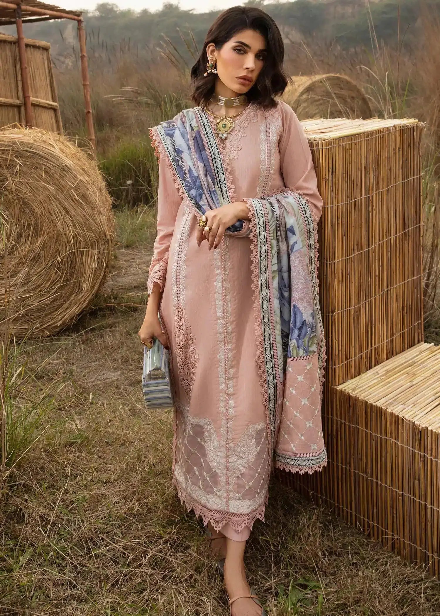 Saira Shakira | Raya Winter Stitched 23 | Crepe - Pakistani Designer Dress - by Saira Shakira | Type: Luxury - 100% Original at Saira Sultan