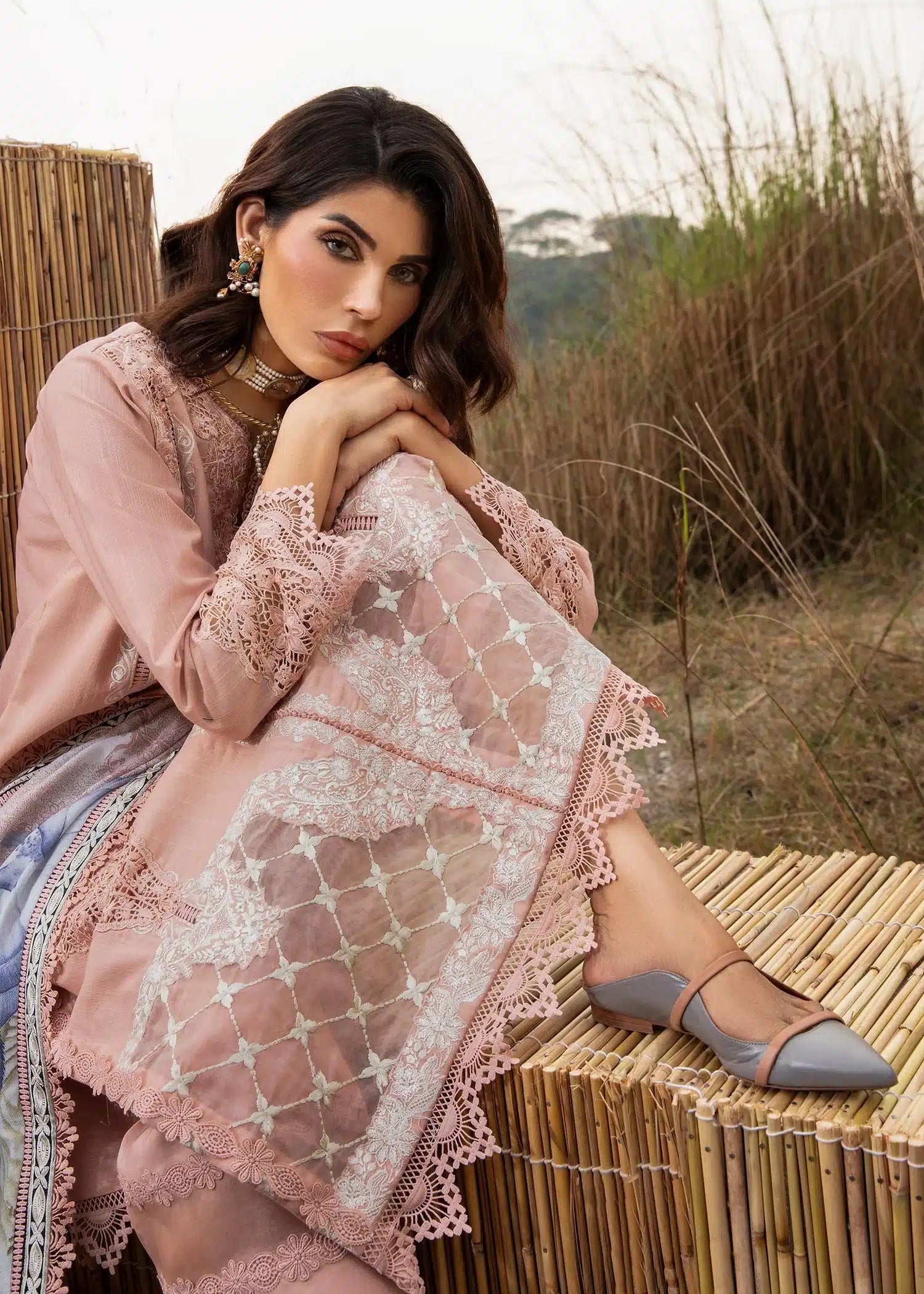 Saira Shakira | Raya Winter Stitched 23 | Crepe - Pakistani Designer Dress - by Saira Shakira | Type: Luxury - 100% Original at Saira Sultan