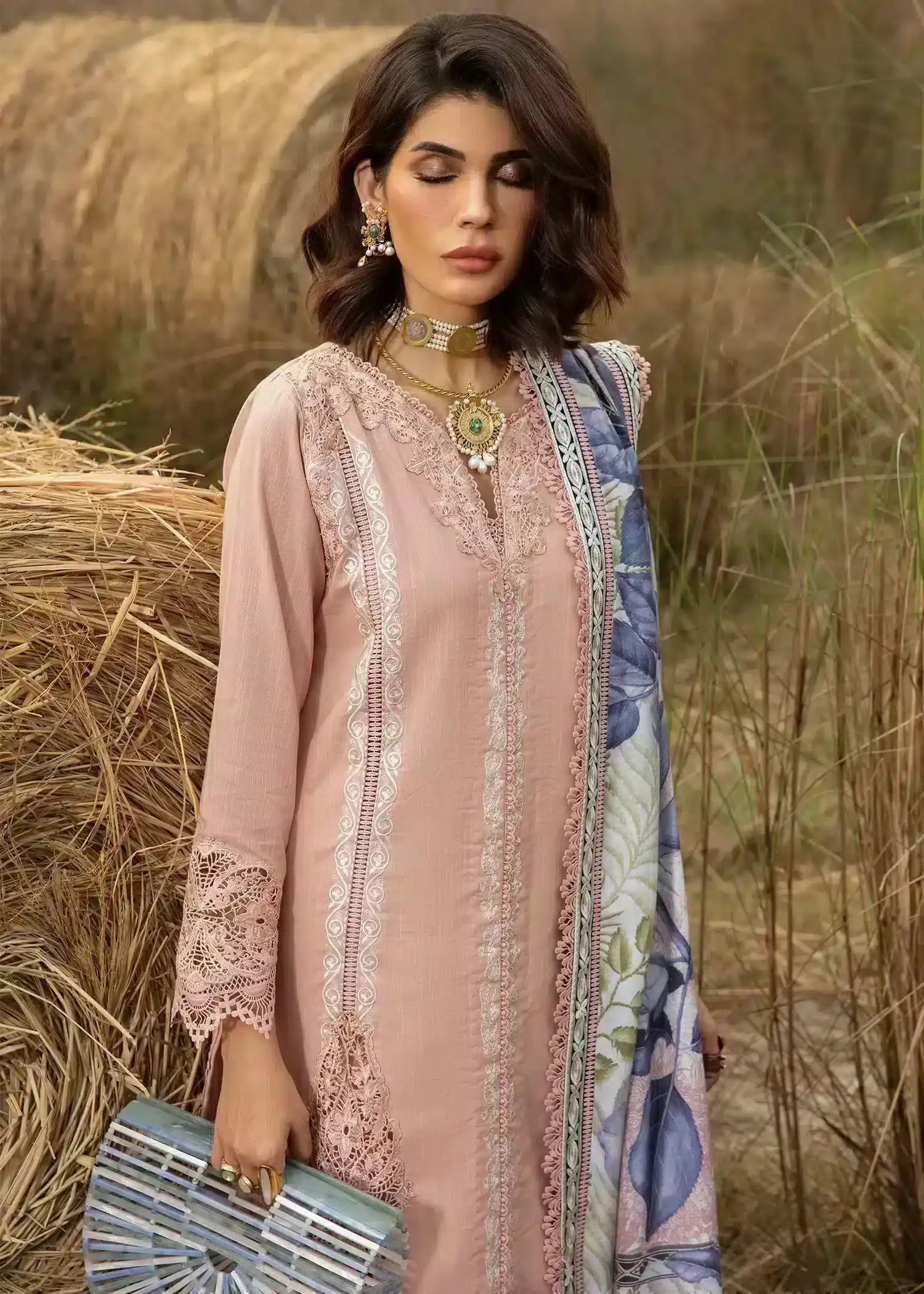 Saira Shakira | Raya Winter Stitched 23 | Crepe - Pakistani Designer Dress - by Saira Shakira | Type: Luxury - 100% Original at Saira Sultan