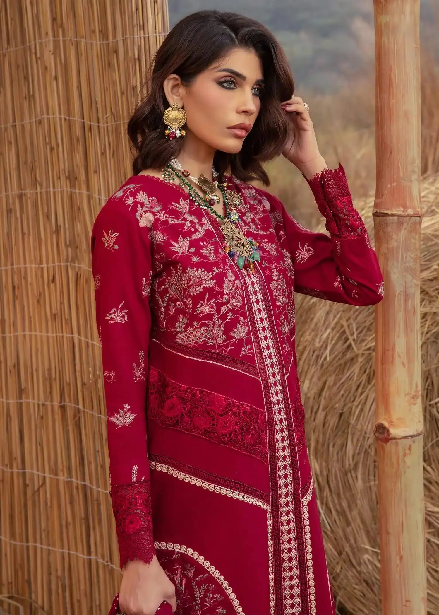 Saira Shakira | Raya Winter Stitched 23 | Ruby - Pakistani Designer Dress - by Saira Shakira | Type: Luxury - 100% Original at Saira Sultan