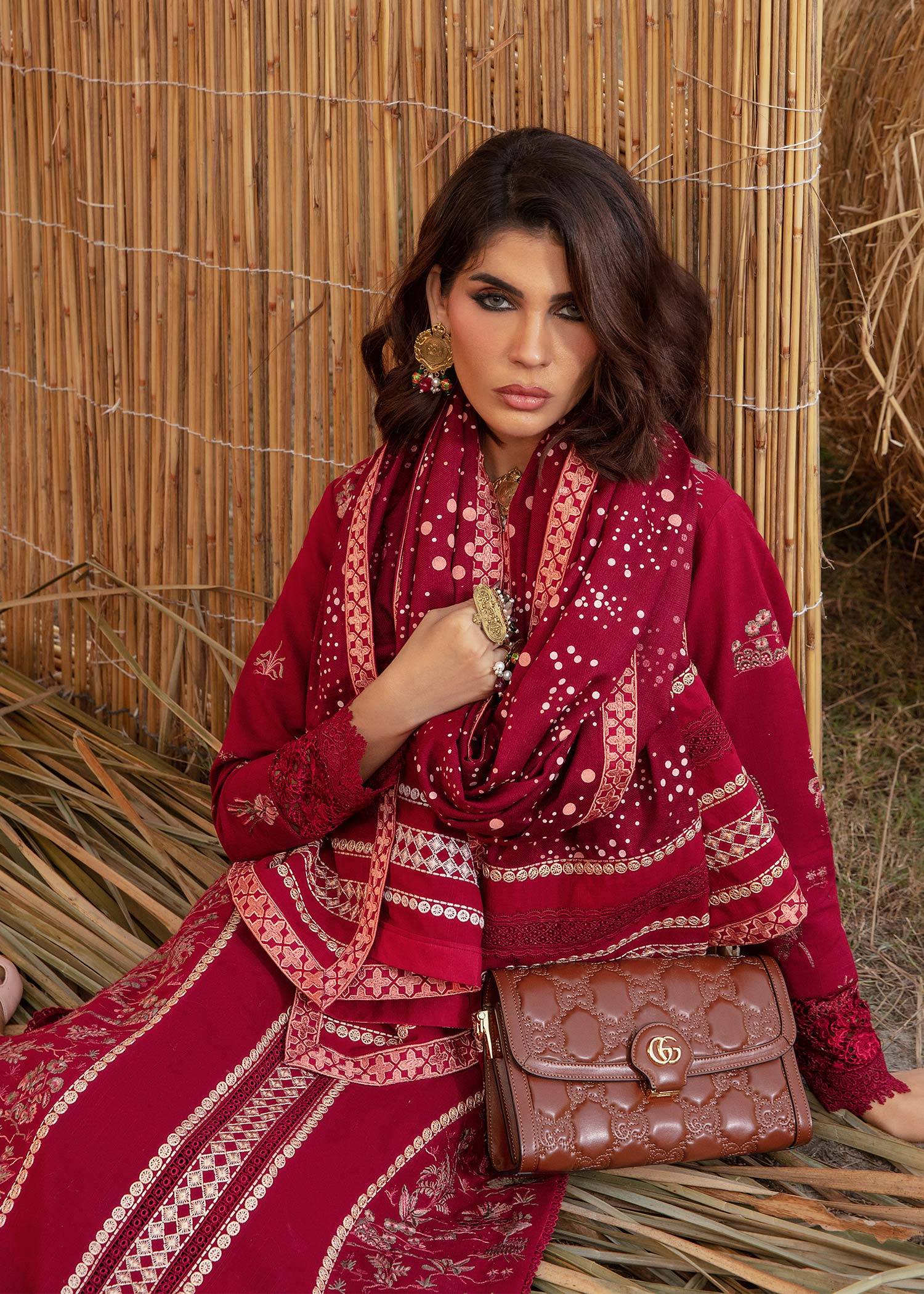 Saira Shakira | Raya Winter Stitched 23 | Ruby - Pakistani Designer Dress - by Saira Shakira | Type: Luxury - 100% Original at Saira Sultan