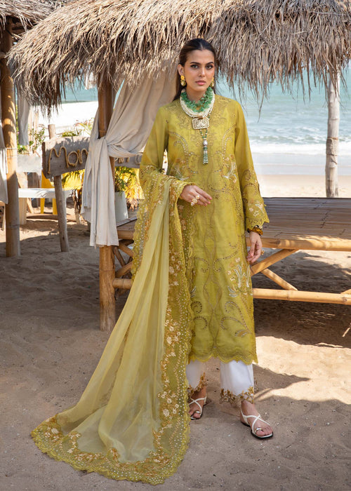 Saira Shakira | Luxury Lawn 25 | SAMARA-A XS Olive Green Lawn