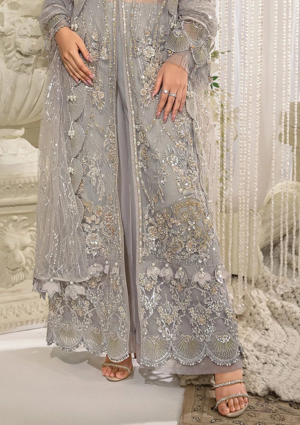 Elaf Premium | Evara Formals 24 | EFE-04 DOVE - Pakistani Designer Dress - by Elaf Premium | Type: The Formal Exhibit - 100% Original at Saira Sultan