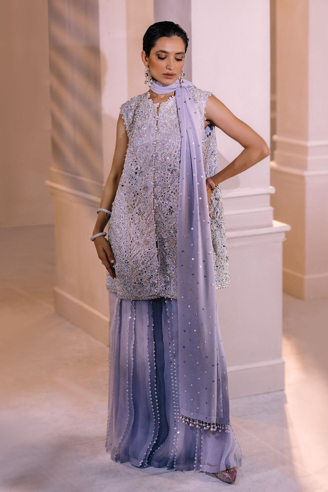 Elan | Demi Couture Onirique | CRISTALLIN LILAS (EP-20653) - Pakistani Designer Dress - by Elan | Type: Formal - 100% Original at Saira Sultan
