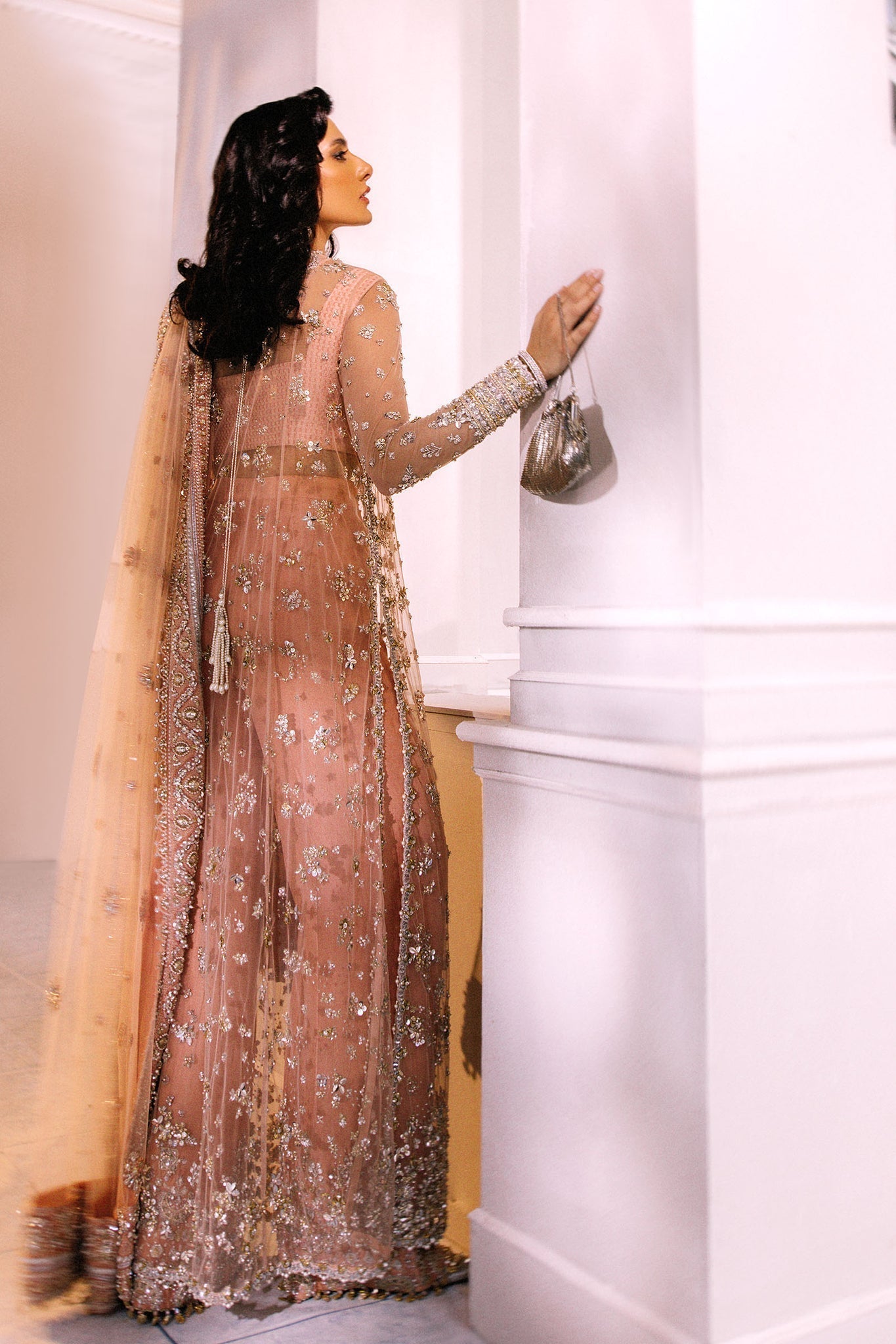 Elan | Demi Couture Onirique | ROSE PŠCHE (EP-20180) - Pakistani Designer Dress - by Elan | Type: Formal - 100% Original at Saira Sultan