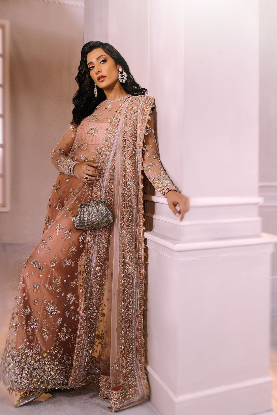 Elan | Demi Couture Onirique | ROSE PŠCHE (EP-20180) - Pakistani Designer Dress - by Elan | Type: Formal - 100% Original at Saira Sultan