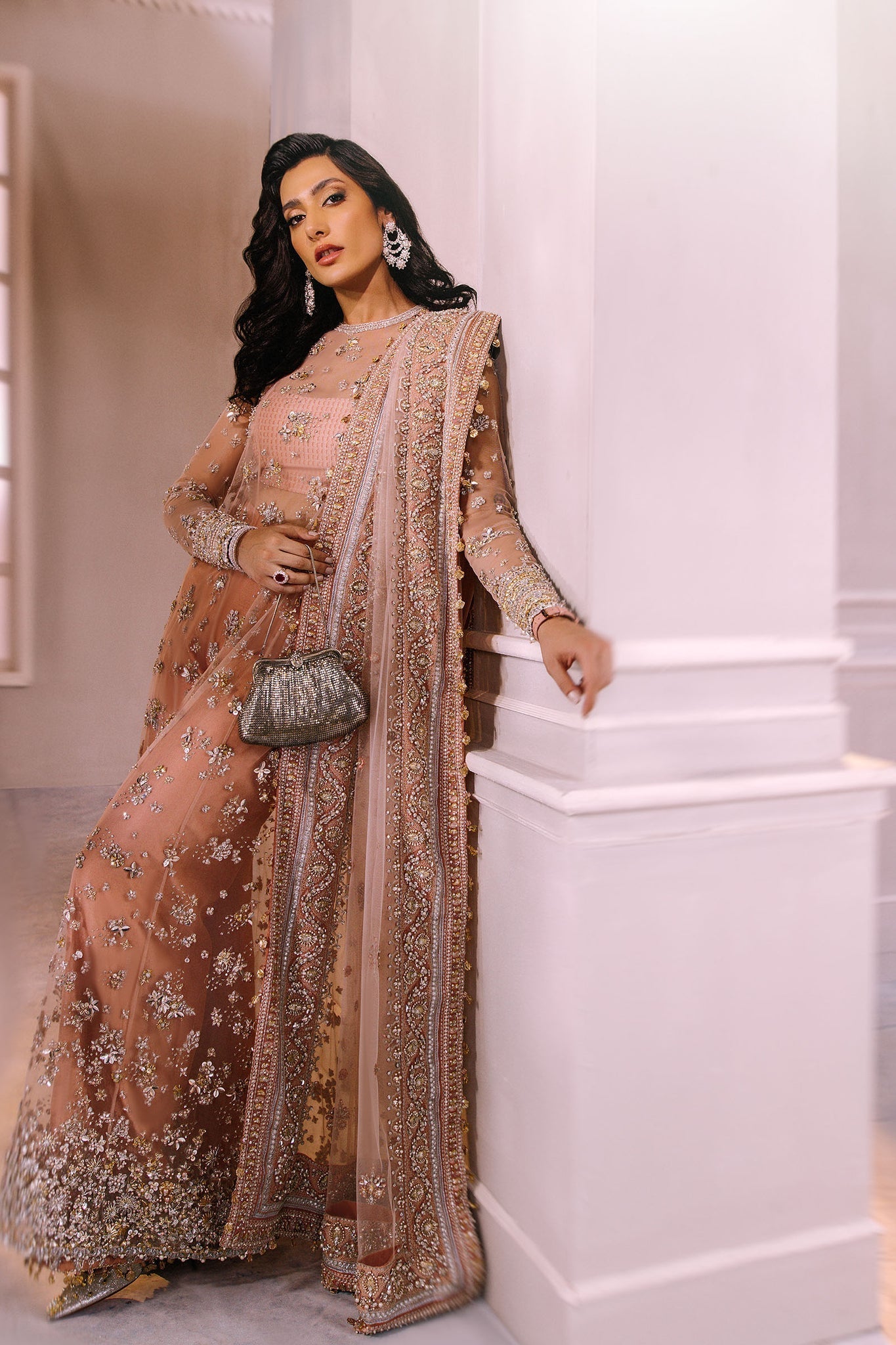 Elan | Demi Couture Onirique | ROSE PŠCHE (EP-20180) - Pakistani Designer Dress - by Elan | Type: Formal - 100% Original at Saira Sultan