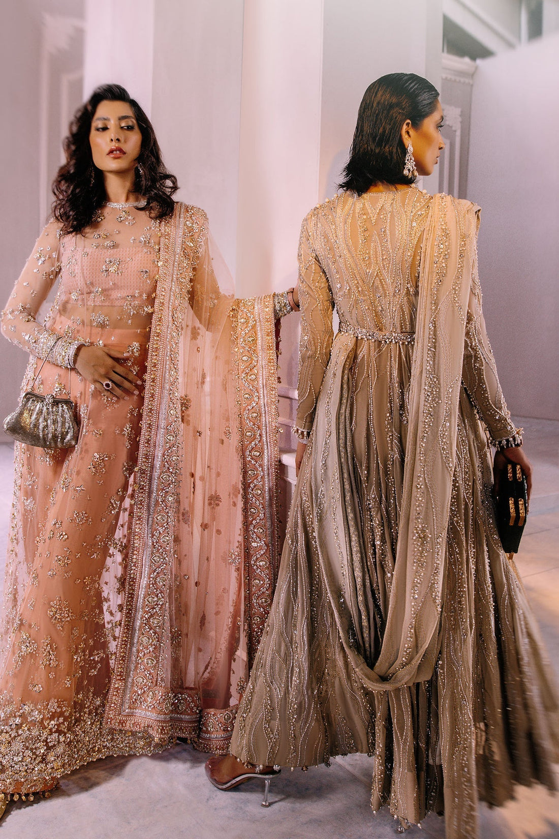 Elan | Demi Couture Onirique | ROSE PŠCHE (EP-20180) - Pakistani Designer Dress - by Elan | Type: Formal - 100% Original at Saira Sultan