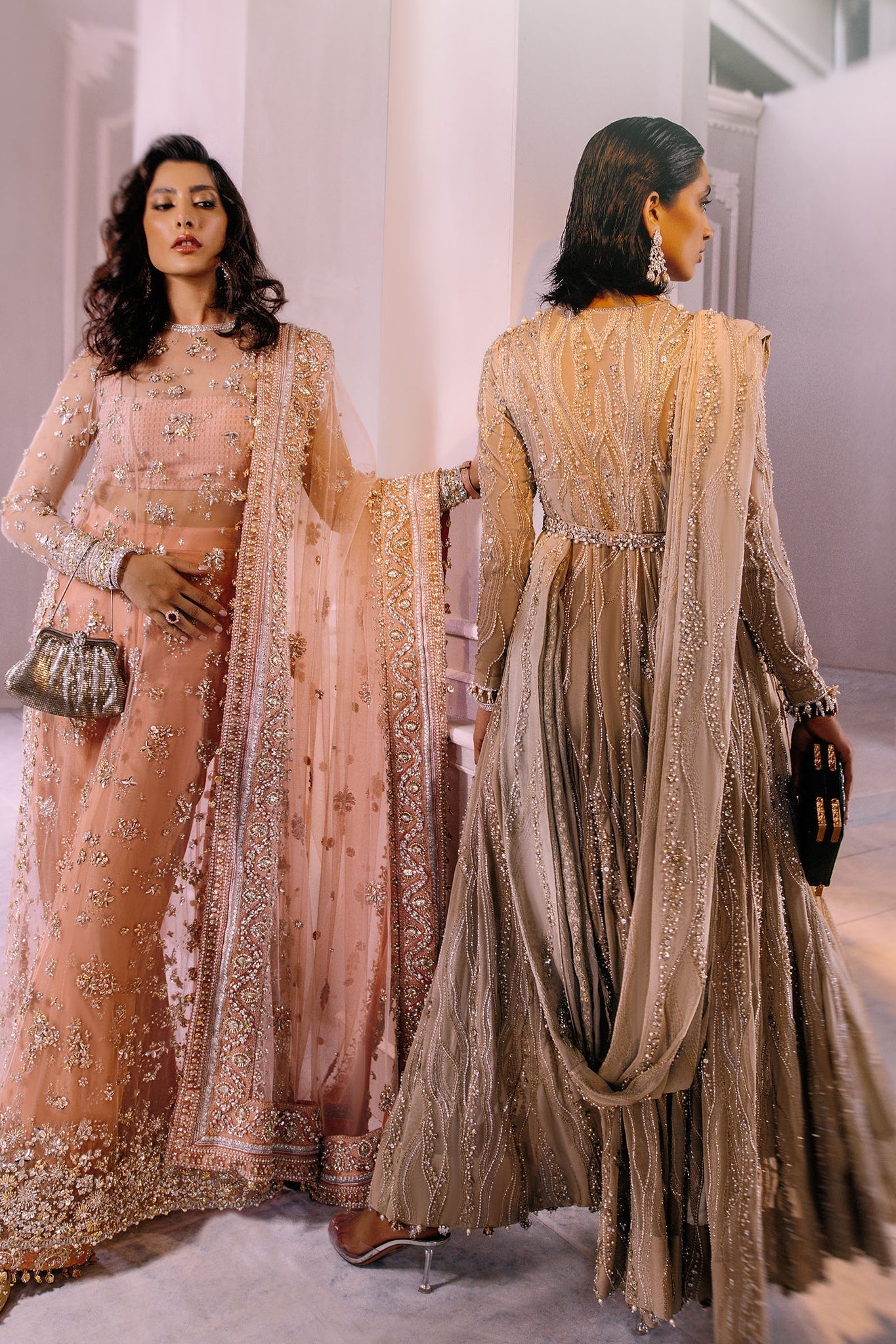 Elan | Demi Couture Onirique | ROSE PŠCHE (EP-20180) - Pakistani Designer Dress - by Elan | Type: Formal - 100% Original at Saira Sultan