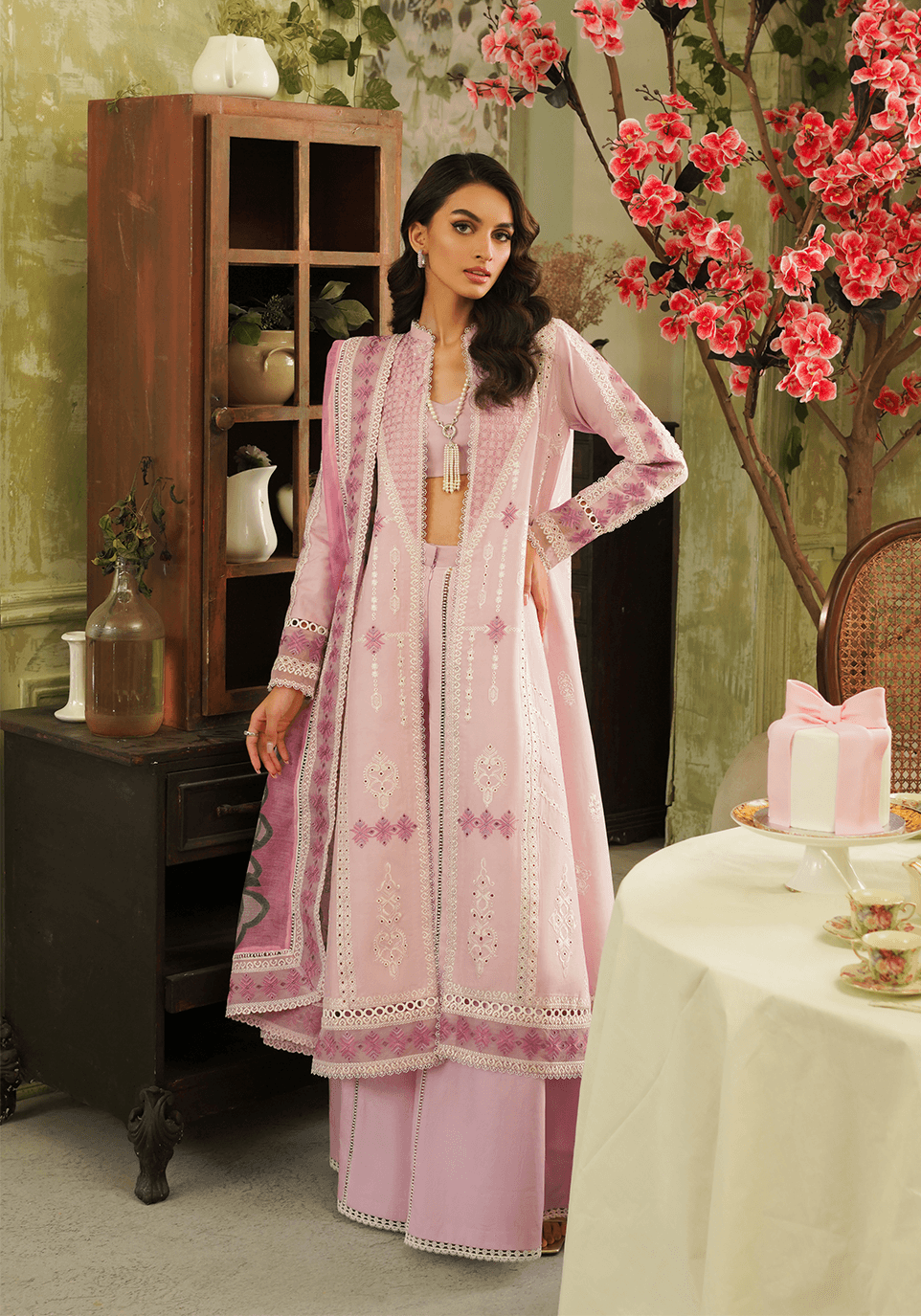 Zarqash | Tresor Luxury Lawn 24 | ZQT 001 FAYE - Pakistani Designer Dress - by Zarqash | Type: Luxury - 100% Original at Saira Sultan