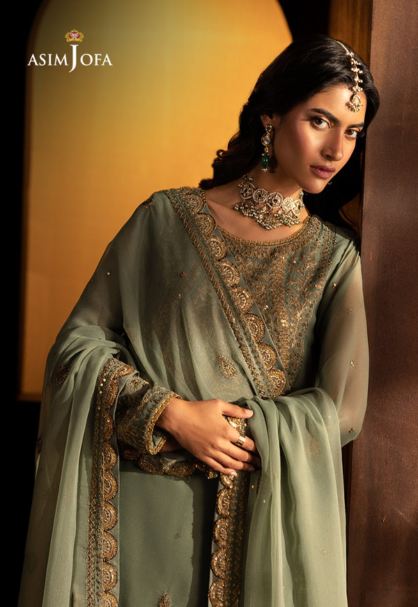 Asim Jofa | Festive Collection 25 | AJLF-07 M Mint Green Chiffon
