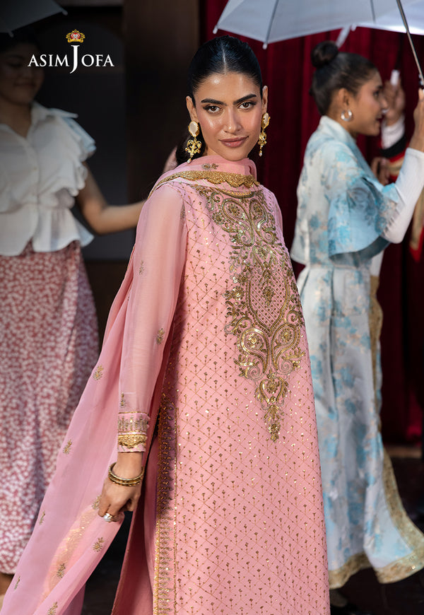 Asim Jofa | Festive Collection 25 | AJLF-08 M Pink Chiffon