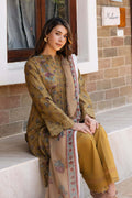 Afrozeh | Damask The Holiday Edit 25 | Lorien B Custom Size Mustard Lawn