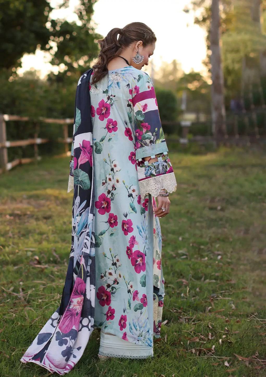 Elaf Premium | Prints Chikankari 24 | 01B AQUABELLA - Pakistani Designer Dress - by Elaf Premium | Type: Luxury - 100% Original at Saira Sultan
