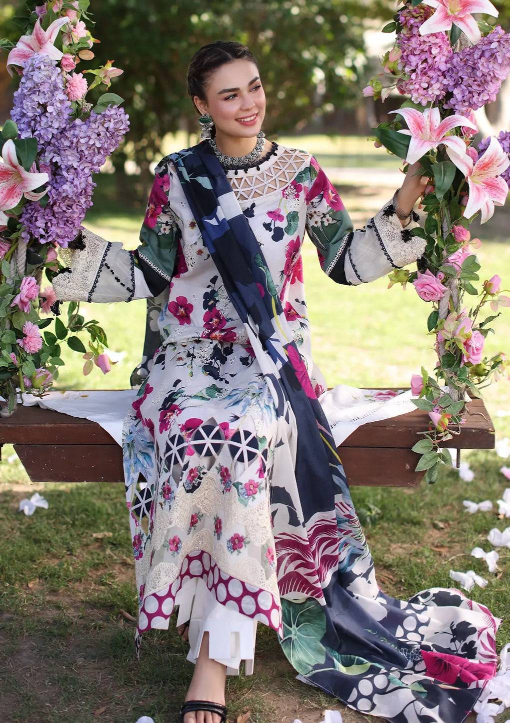 Elaf Premium | Prints Chikankari 24 | 01A LOVELIGHT - Pakistani Designer Dress - by Elaf Premium | Type: Luxury - 100% Original at Saira Sultan