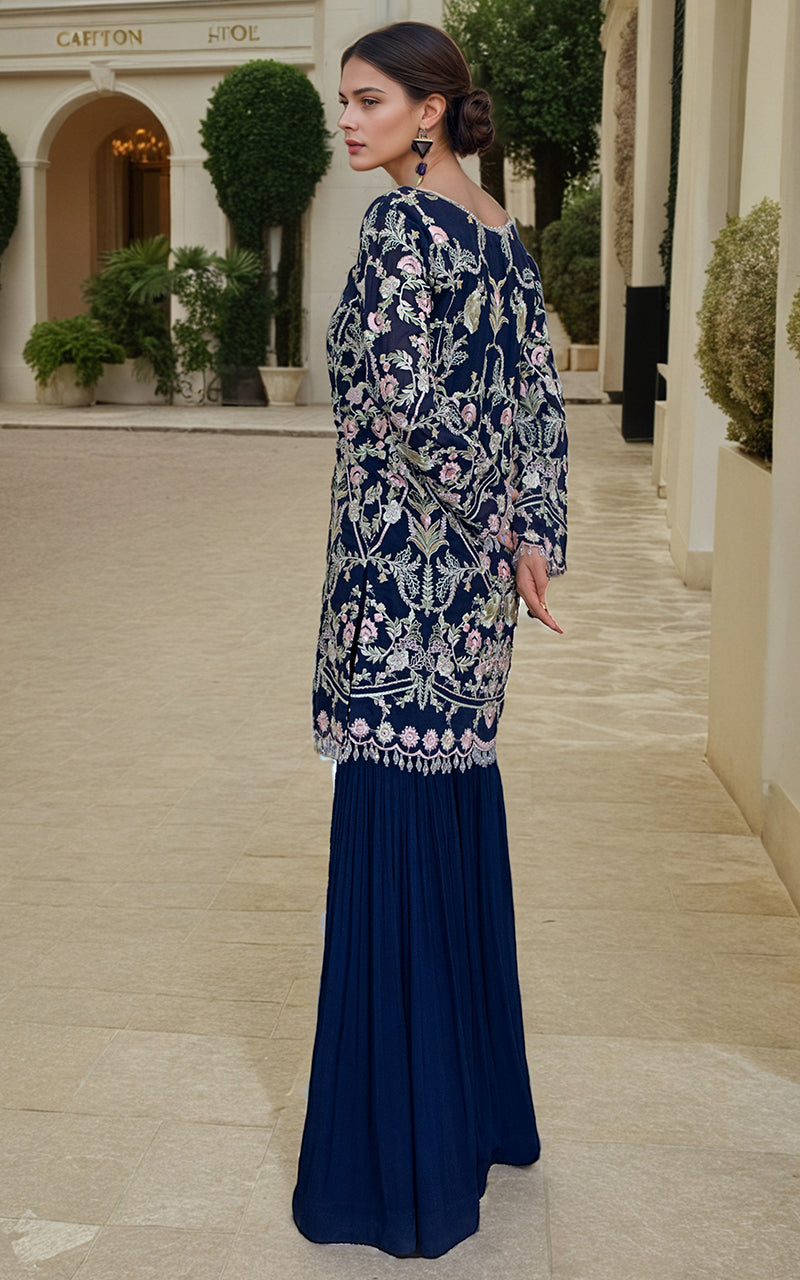 Threads and Motifs | Formal Dresses 25 | Chiffon Embroidered Shirt - Pakistani Designer Dress - by Threads and Motifs - Type : Ladies Clothes - 100% Original at Saira Sultan