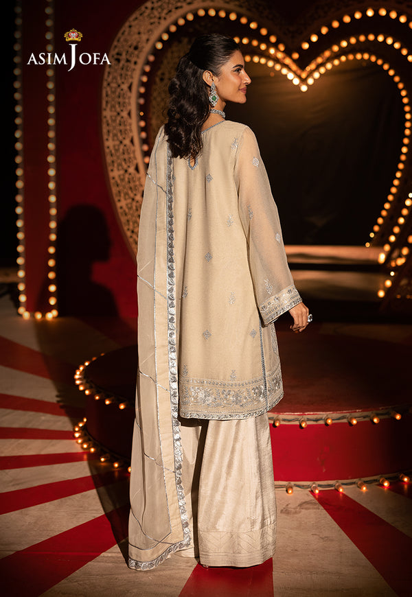 Asim Jofa | Festive Collection 25 | AJLF-09 XS Beige Chiffon