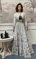 Threads and Motifs | Formal Dresses 25 | Printed Jacket And Printed Lehenga With Sequins Blouse - Pakistani Designer Dress - by Threads and Motifs - Type : Ladies Clothes - 100% Original at Saira Sultan