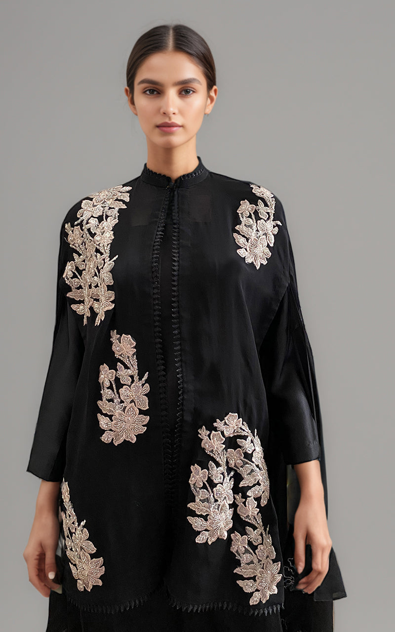 Threads and Motifs | Formal Dresses 25 | Embroidered Cape With Trouser - Pakistani Designer Dress - by Threads and Motifs - Type : Ladies Clothes - 100% Original at Saira Sultan