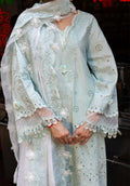 Zarqash | Luxury Lawn 25 | ZQLU 004 CECILY M Ice Blue Lawn