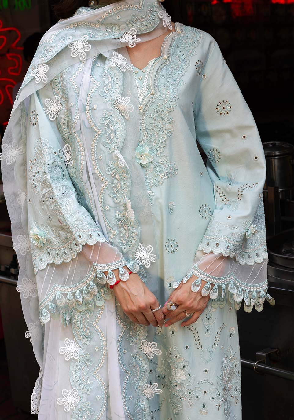 Zarqash | Luxury Lawn 25 | ZQLU 004 CECILY M Ice Blue Lawn