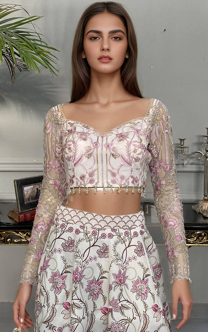 Threads and Motifs | Formal Dresses 25 | Embroidered Blouse With Printed Lehenga And Dupatta - Pakistani Designer Dress - by Threads and Motifs - Type : Ladies Clothes - 100% Original at Saira Sultan