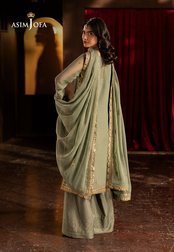 Asim Jofa | Festive Collection 25 | AJLF-07 XS Mint Green Chiffon