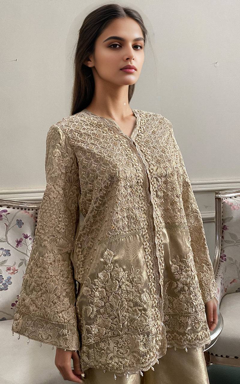 Threads and Motifs | Formal Dresses 25 | Embroidered Jacket With Trouser - Pakistani Designer Dress - by Threads and Motifs - Type : Ladies Clothes - 100% Original at Saira Sultan