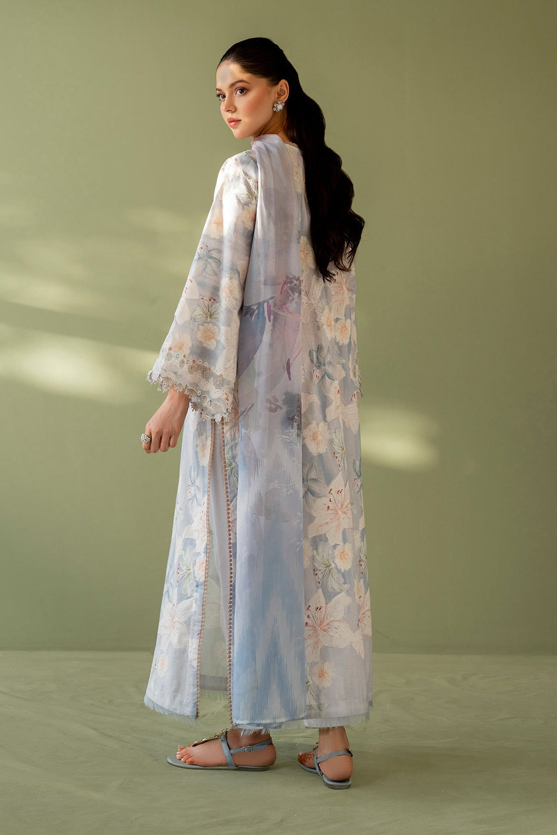 Baroque | Eid Printique | EMBROIDERED PRINTED LAWN UF-4166 XS Light Blue Lawn