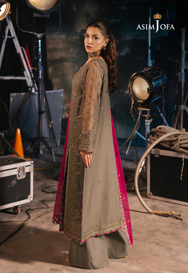 Asim Jofa | Festive Collection 25 | AJLF-06 XS Mouse Gray Chiffon