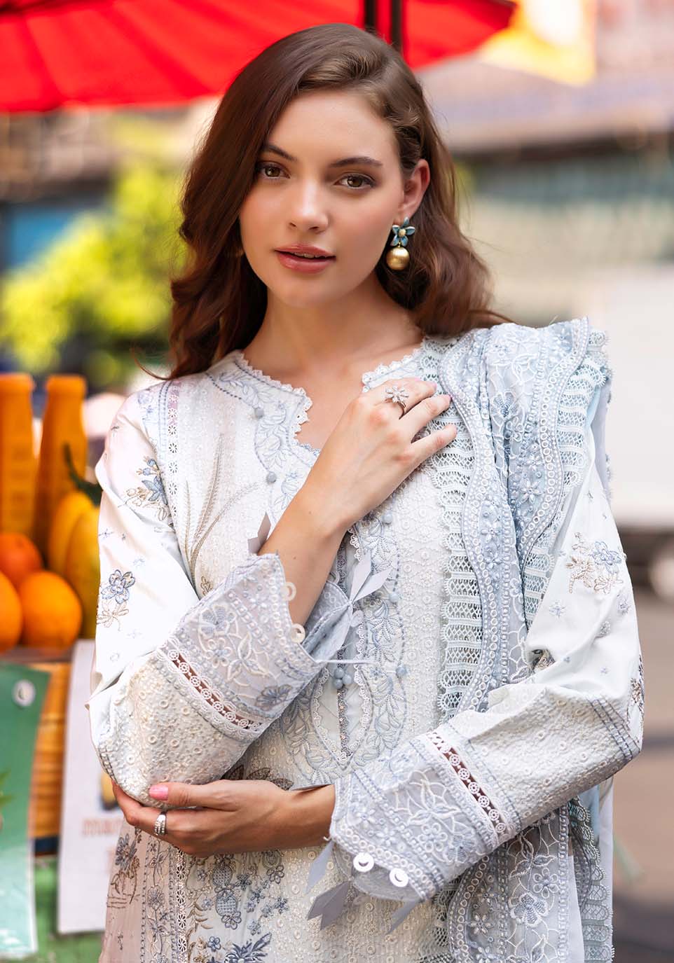 Zarqash | Luxury Lawn 25 | ZQLU 003 ANNE L Off White Lawn