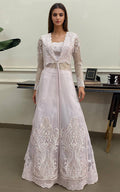 Threads and Motifs | Formal Dresses 25 | Net Embroidered Jacket with Embroidered Blouse and Skirt - Pakistani Designer Dress - by Threads and Motifs - Type : Ladies Clothes - 100% Original at Saira Sultan