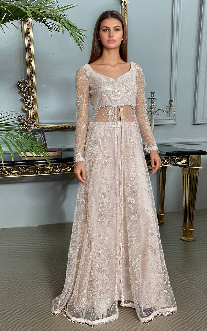Threads and Motifs | Formal Dresses 25 | Net Embroidered Dress With Skirt - Pakistani Designer Dress - by Threads and Motifs - Type : Ladies Clothes - 100% Original at Saira Sultan