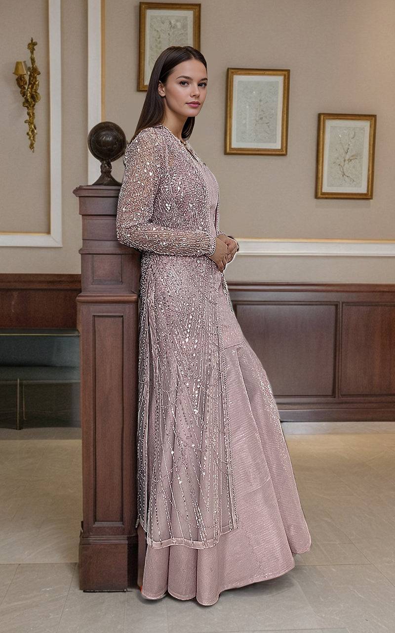 Threads and Motifs | Formal Dresses 25 | Net Embroidered Jacket With Maxi - Pakistani Designer Dress - by Threads and Motifs - Type : Ladies Clothes - 100% Original at Saira Sultan