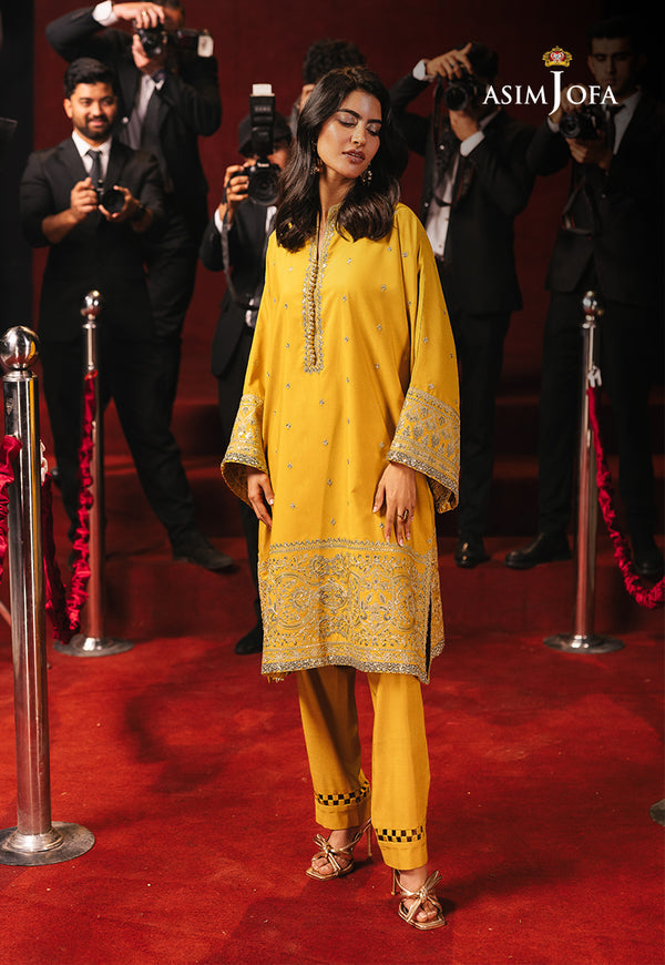 Asim Jofa | Festive Collection 25 | AJLF-10 XS Yellow Boski Silk