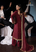 Asim Jofa | Festive Collection 25 | AJLF-02 S Maroon Boski Silk