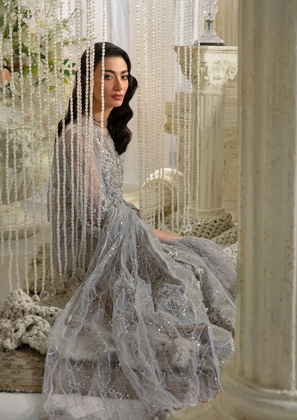 Elaf Premium | Evara Formals 24 | EFE-04 DOVE - Pakistani Designer Dress - by Elaf Premium | Type: The Formal Exhibit - 100% Original at Saira Sultan