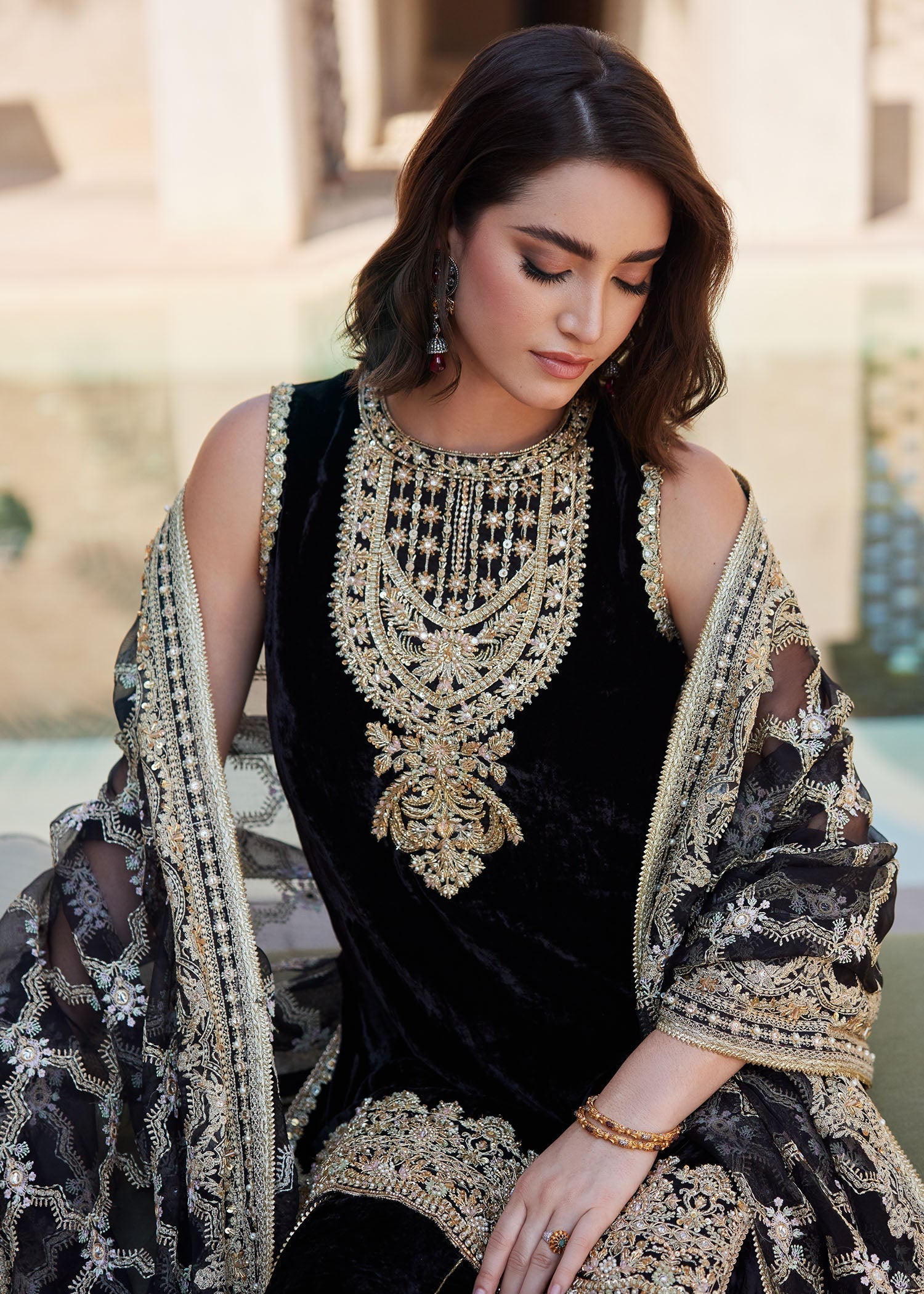 Kanwal Malik | Laira Formals | Elynor XL Black Velvet